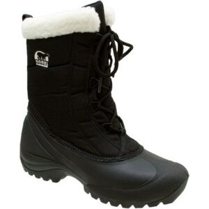 Sorel Black Boots with Cream Fur